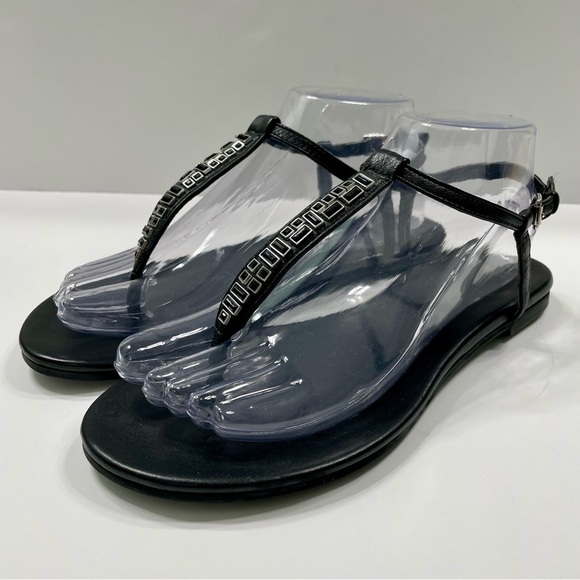 Cole Haan Grand Os Black Tstrap Sandals Size 7.5 - Picture 2 of 13